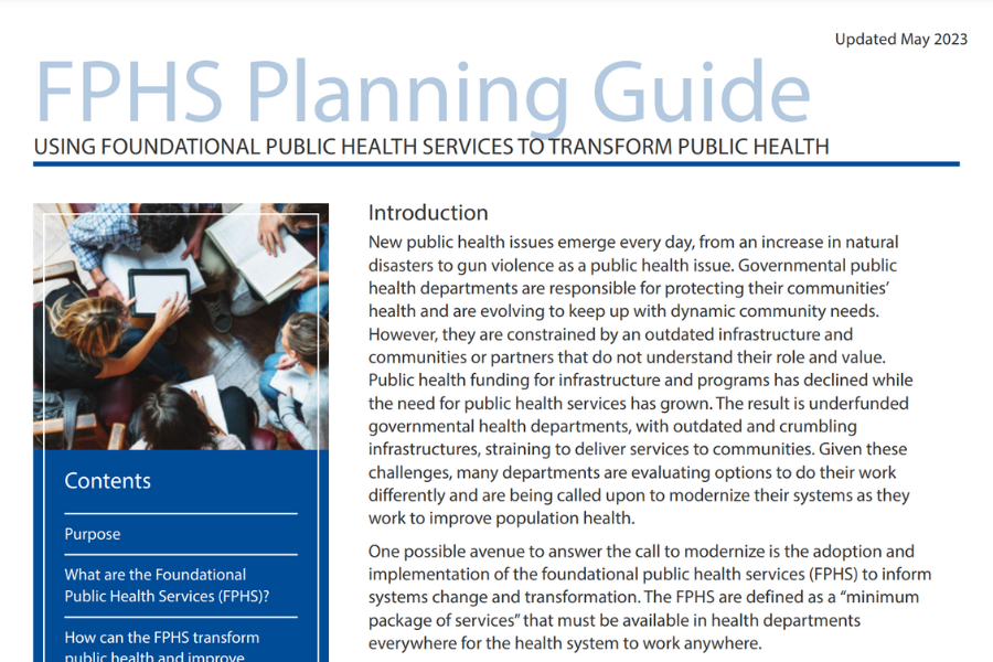 Screenshot: FPHS Planning Guide