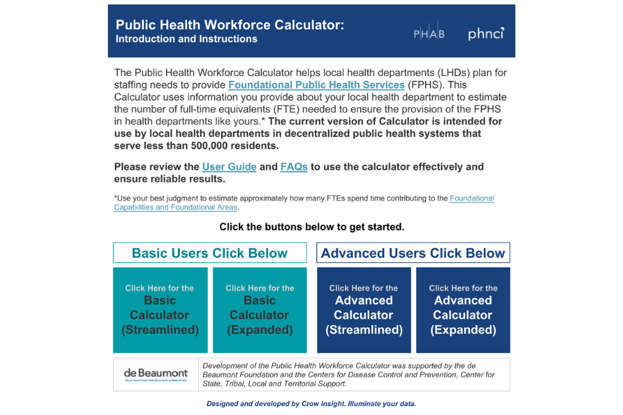 Public Health Workforce Calculator