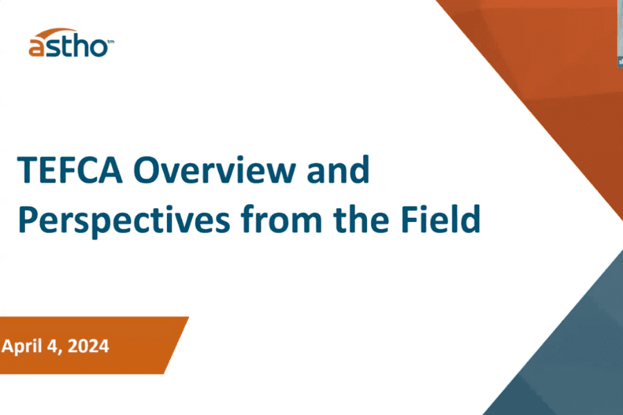 Thumbnail read: TEFCA Overview and Perspectives from the Field, April 4, 2024